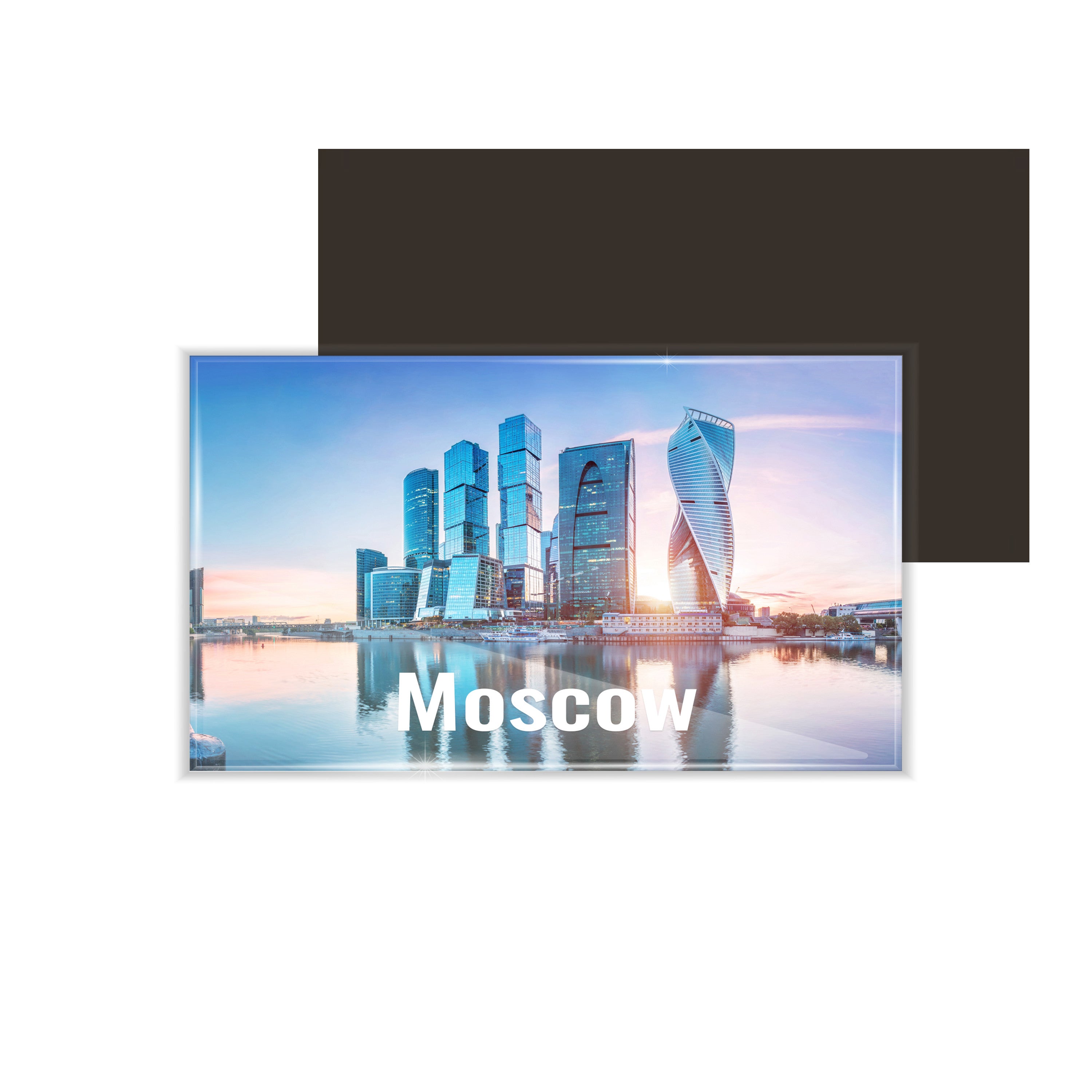 dhcrafts Fridge Magnet Rectangle Acrylic Glass (8.6 x 5.4 cm) Multicolor Travel Moscow D1 Design Pack of 1